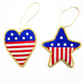 Patriotic Heart and Star Ornaments