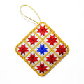 Patriotic Red White and Blue Quilt Ornament